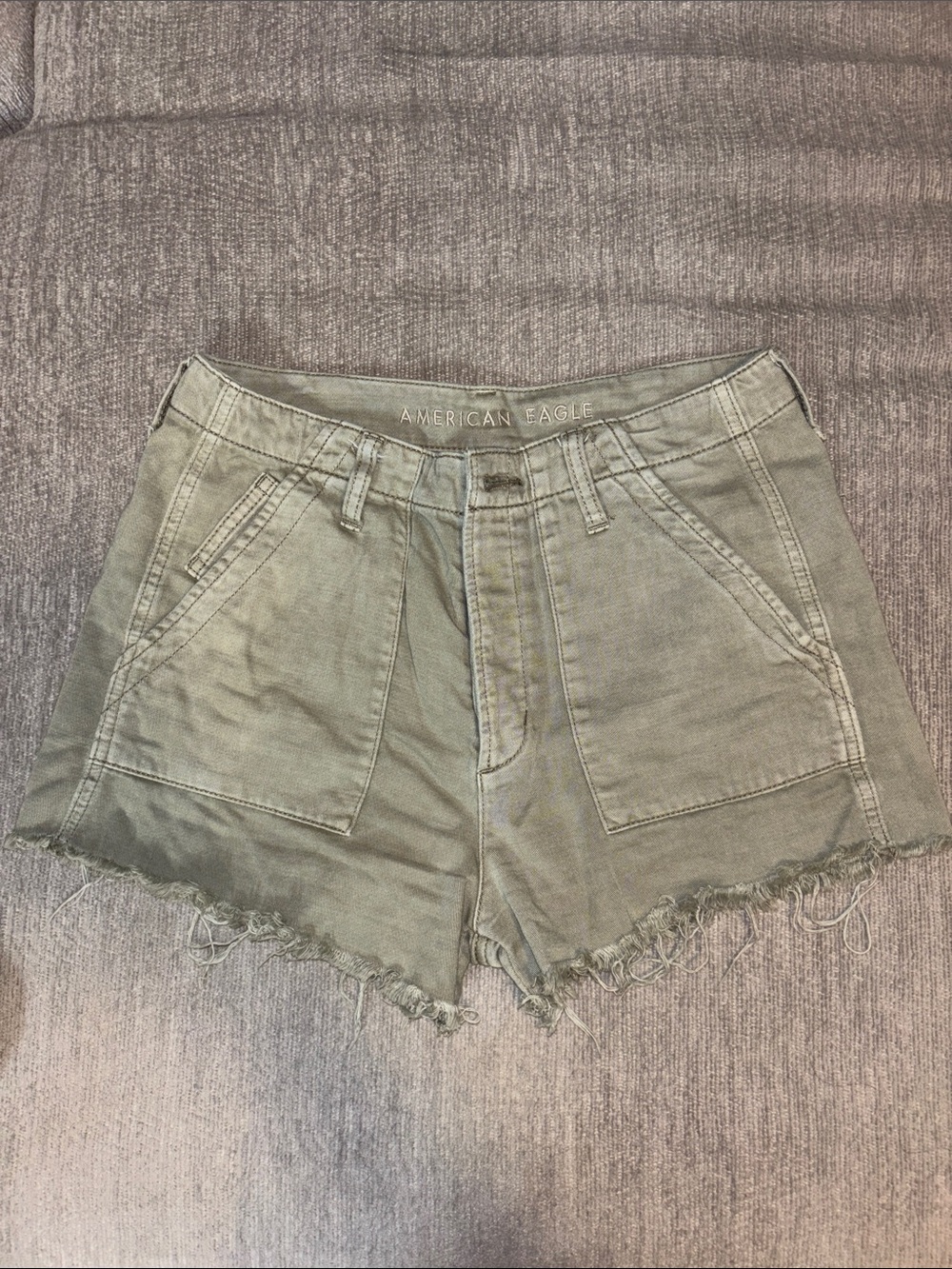 American Eagle Outfitters Olive Utility High-Rise Jean Shorts
